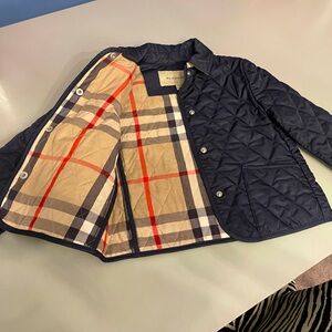Burberry Kids Quilted Navy Jacket Size 3T